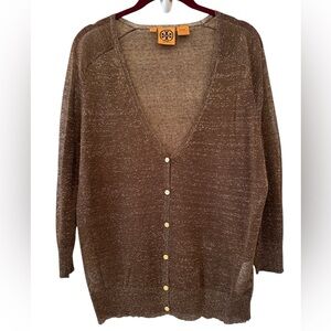 Tory Burch Shimmering Brown with Gold Top. Size Large